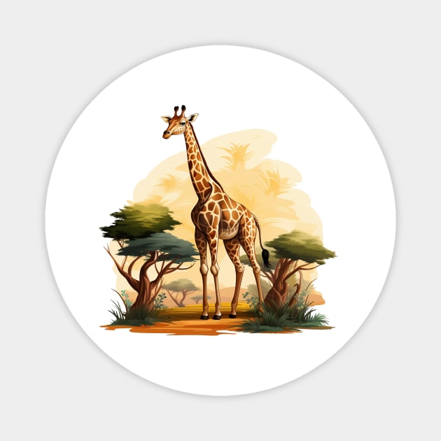 Watercolor Giraffe Magnet by zooleisurelife